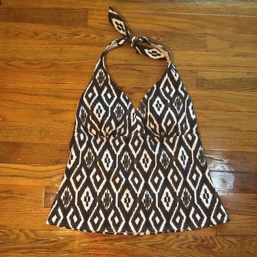 Lands End Swimsuit Tankini Top Diamond Pattern
